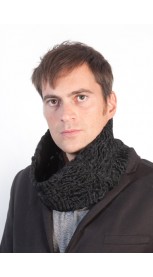 Black karakul fur neck warmer - unsiex